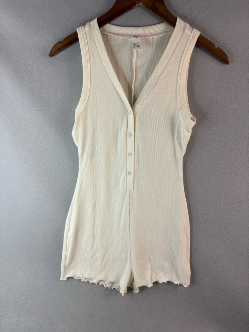 Forever 21 S Loungewear Henley Ribbed Snap-Front Sleeveless Romper